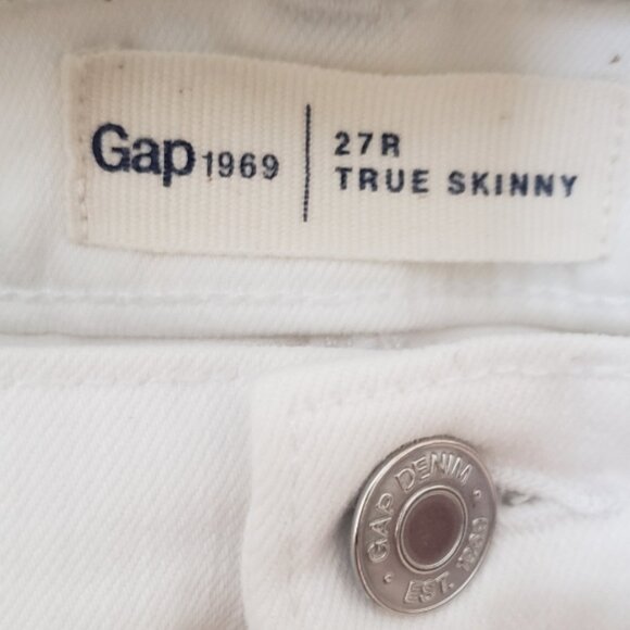 Gap True Skinny women's white jeans, 27R - Picture 3 of 5